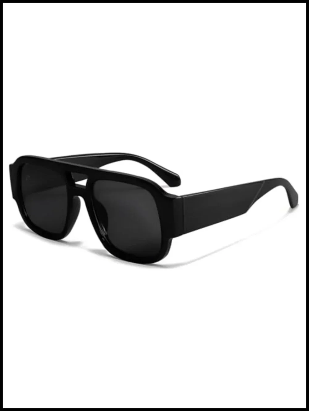 Oversized Aviator Sunglasses Retro Square Double Bridge UV400